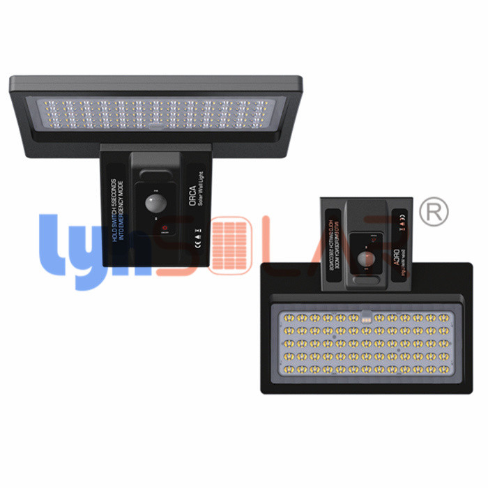 les lumières extérieures du mouvement 3000-6000K solaires avec 4 &quot;copies claire&quot; IP65 imperméabilisent avec le panneau solaire